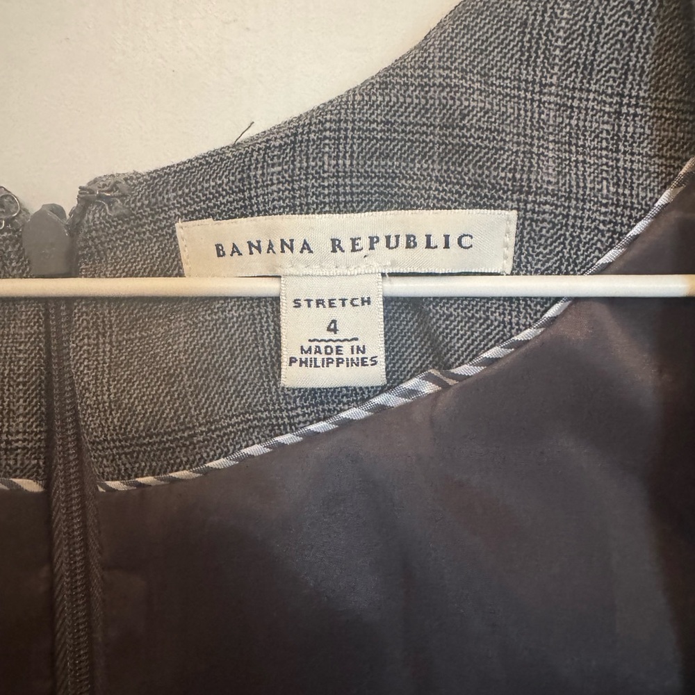 Banana Republic Charcoal Checkered Dress